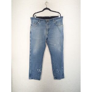 Vintage‎ Y2K Distressed Wrangler Men's Denim Jeans Ripped Legs Straight 38 X 29